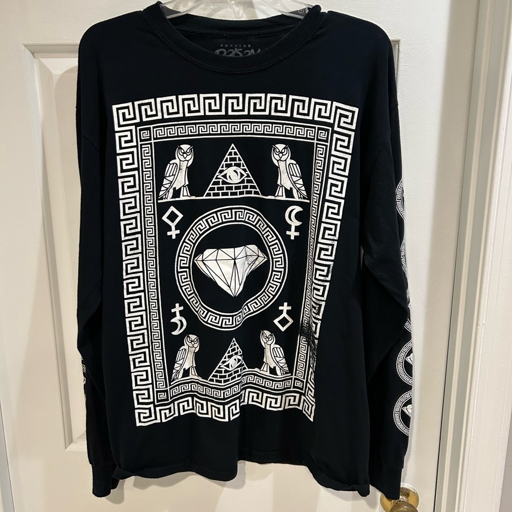 Egypt Men’s Long Sleeve T-shirt Sz L 100 Cotton Popular Poison